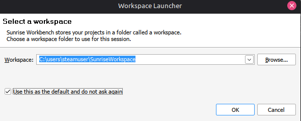 Главное окно SunriseWorkbench